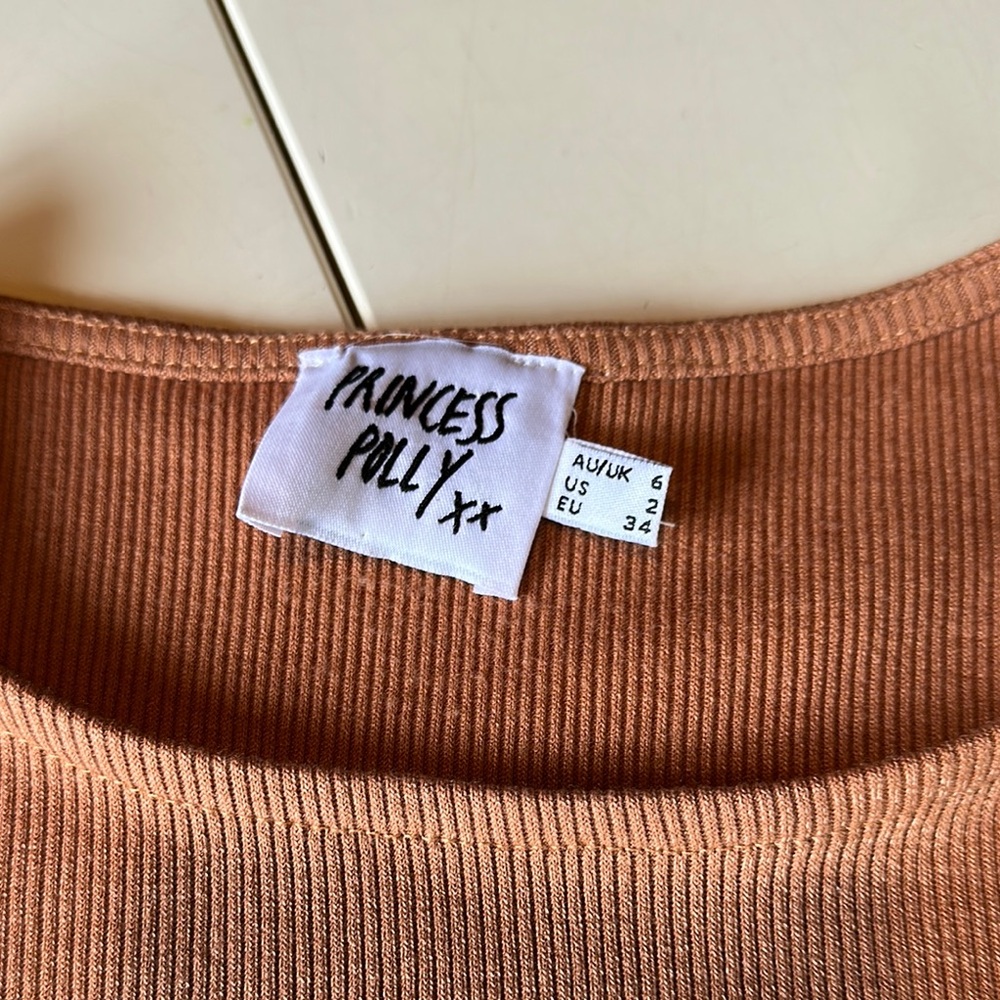 Princess Polly Rust Crop Top - Picture 2 of 2